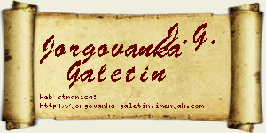Jorgovanka Galetin vizit kartica